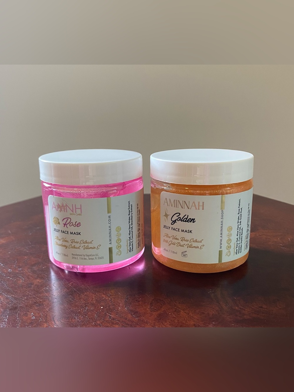 AMINNAH Rose Jelly Face Mask & Golden Jelly Face Mask